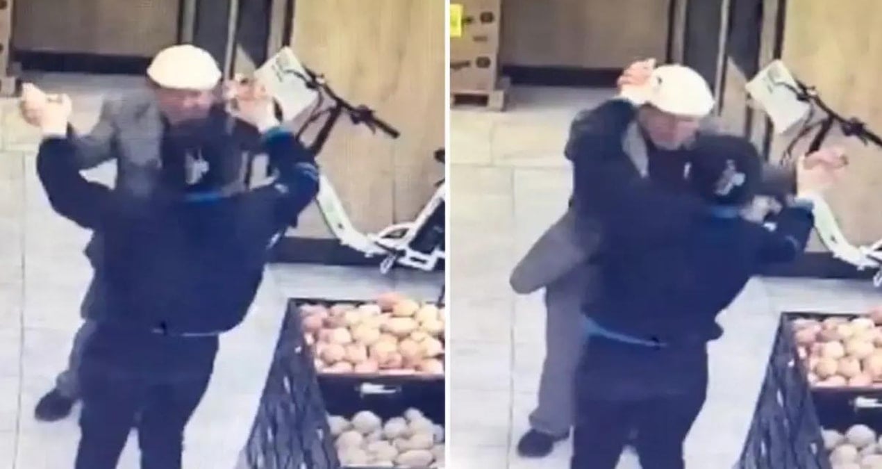Market çalışanı genç kız, yaşlı amcayla böyle dans etti