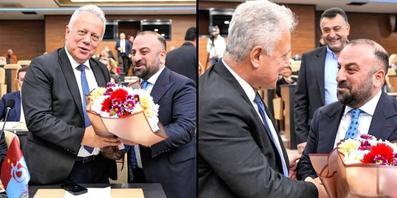 Trabzon’da AKP’den beklenmedik siyasi jest  CHP’li üyeye çiçek verdi